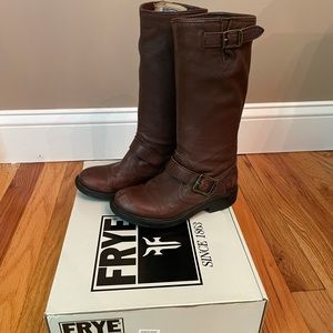 Frye Brown Leather Boot. Veronica Slouch Boot Girls Size 12.5